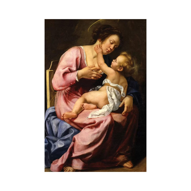 Madonna and Child 1 Piece Wrapped Canvas Painting, 45.72cm H x 30.48cm W x 1.91cm D