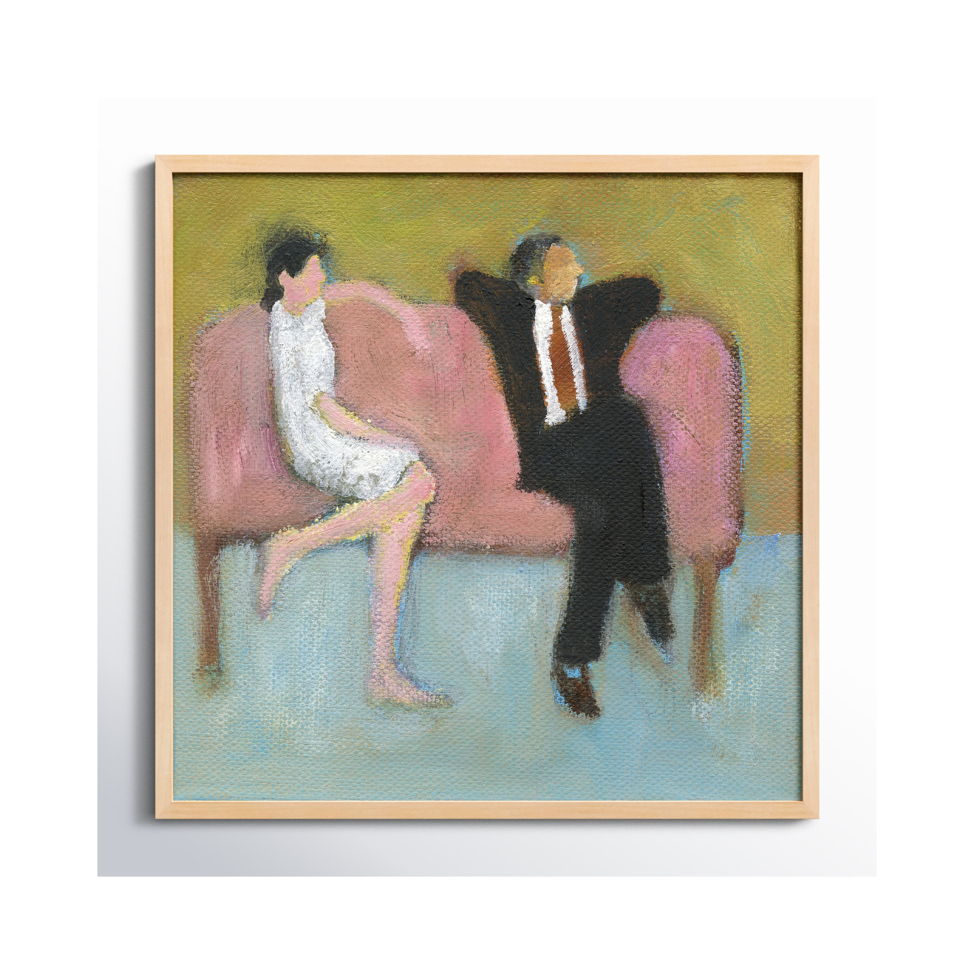 The Pink Couch by Simon Schneiderman, Brown, 16" H x 16" W x 1.25" D