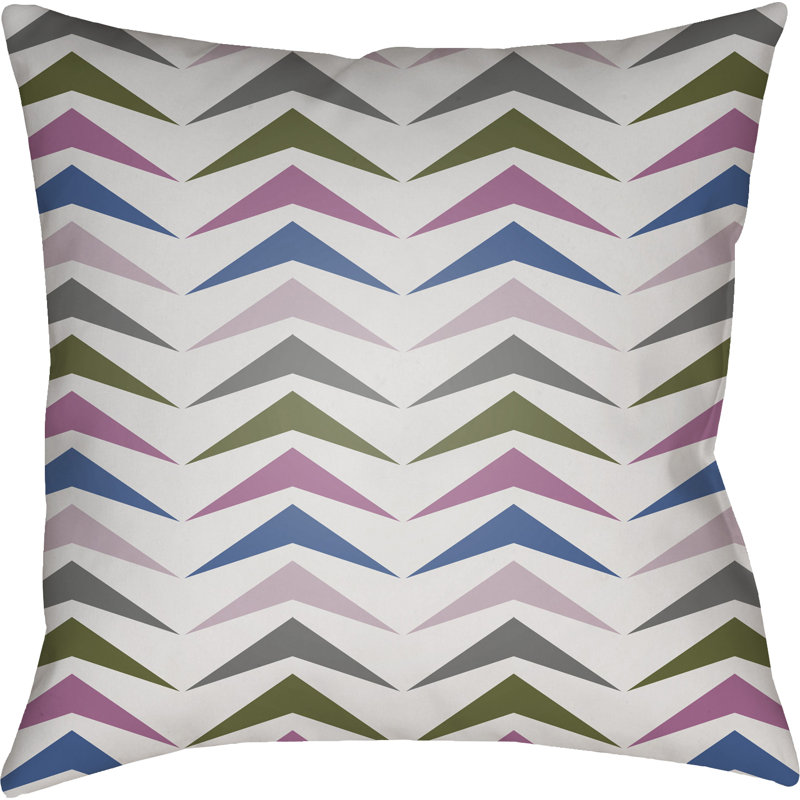 Moderne Geometric Outdoor Throw Pillow, 20" H x 20" W x 4" D, Grey