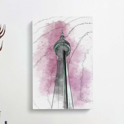 CN Tower In Toronto Canada Abstract Art - Wrapped Canvas