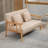 HOMCOM 48" 2-Seater Couch  Small Spaces,  Loveseat Sofa  ,  Furniture, Upholstered Small Couch With Throw Pillow And Wood Legs,