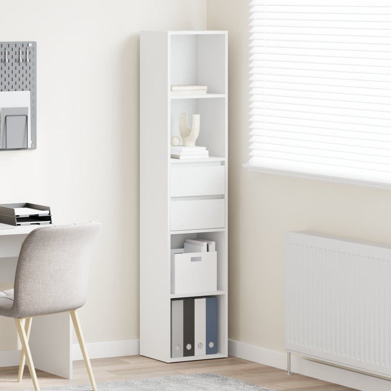 Atherton 171cm H x 36cm W Standard Bookcase, White