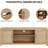 Rattan TV Stand for 75 Inch, Boho Entertainment Center with Storage and Doors
