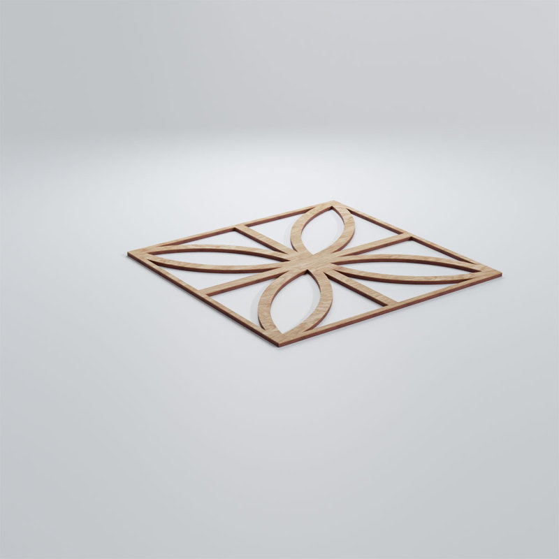 Panneaux muraux décoratifs en bois Swansea, Chêne rouge, H 15 3/8 po x l 15 3/8 po x P 1/4 po