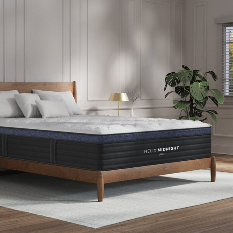 Helix Midnight Luxe 13" Medium Hybrid Mattress with GlacioTex Cooling Pillowtop, Twin