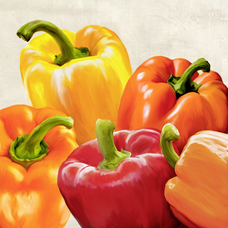 Peppers 1 Piece Wrapped Canvas Wall Art, 70 cm H x 70 cm W