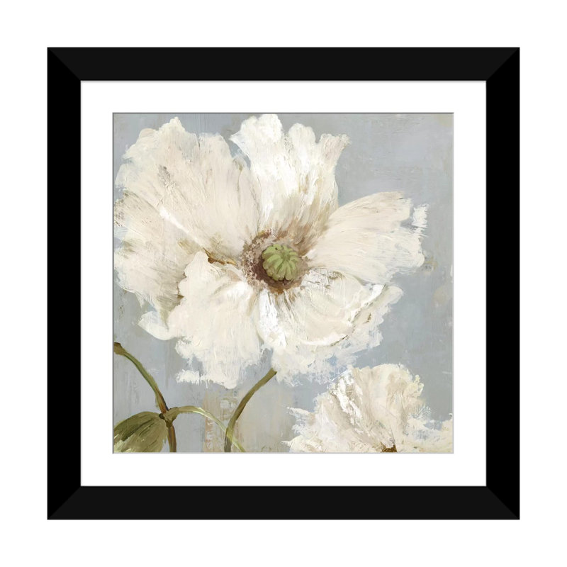 «Cadence I», reproduction sur toile, Blanc, H 16 po x l 16 po x P 1 po, Cadre noir