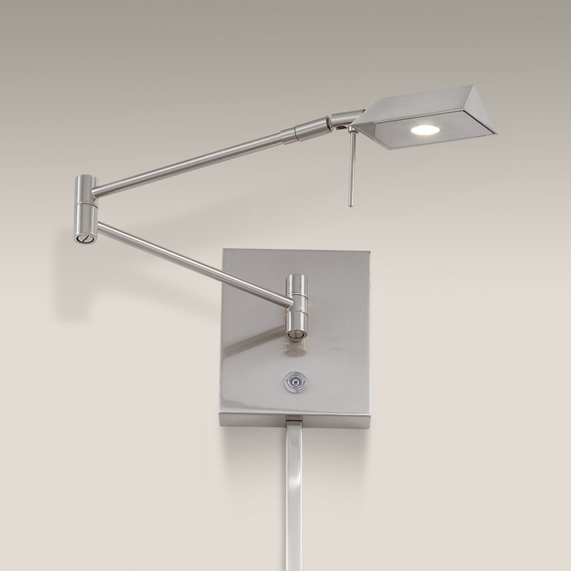 Penncross Plug-in Swing Arm Sconce, Brushed Nickel