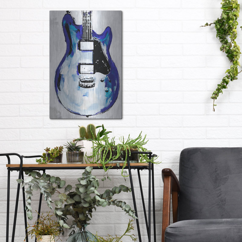  «Electric Blues 2» par Annie Warren, art mural en métal, 12 po x 16 po
