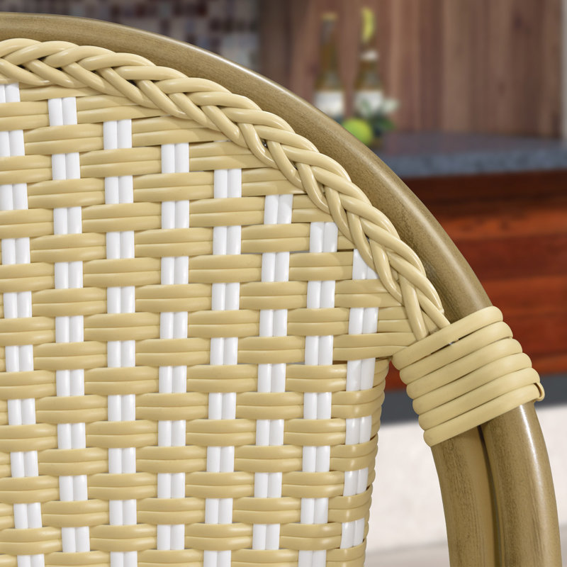 Tabouret de bar 30 po Varda, Crème / jaune / bambou