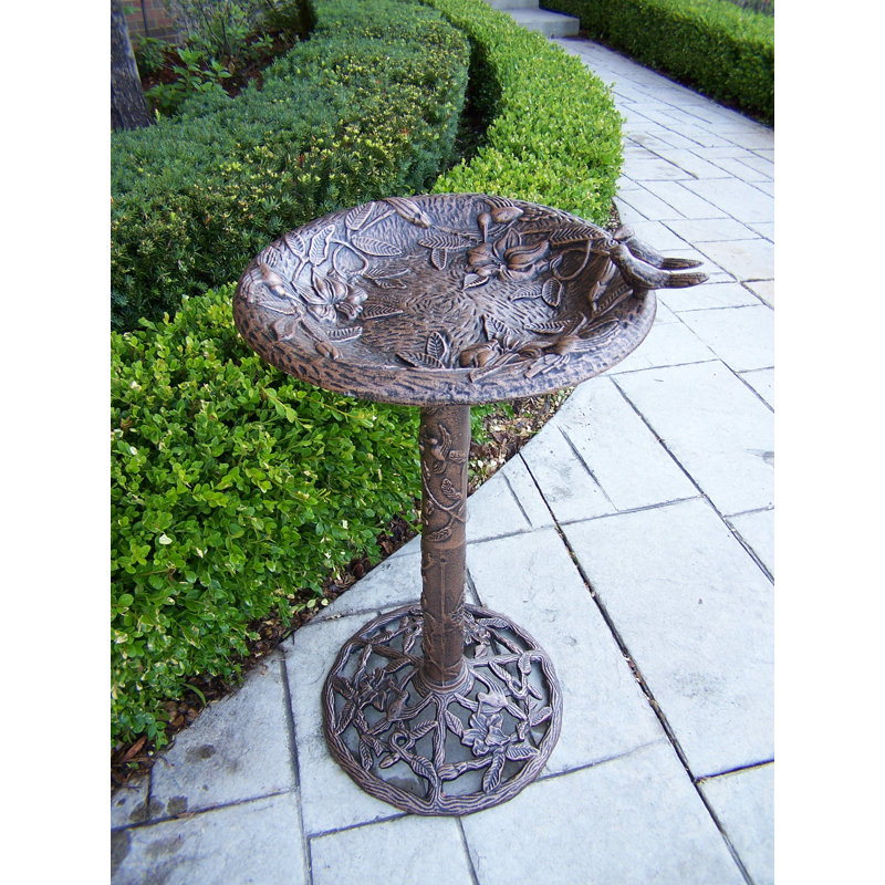 Wendling Aluminum Pedestal Birdbath, Antique Bronze