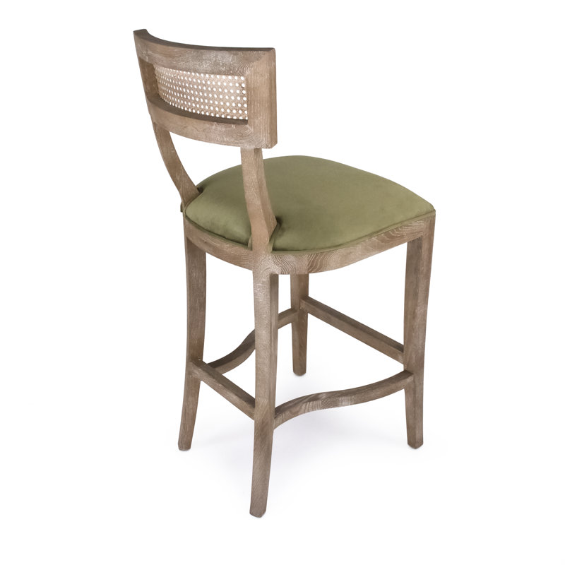 Carvell Cane Back Bar Stool Velvet