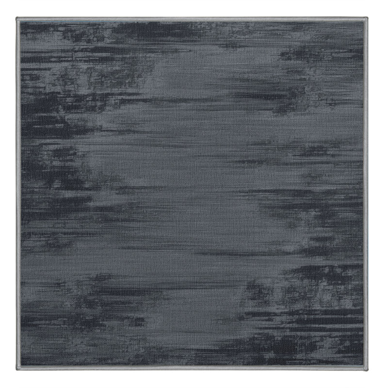 Tapis abstrait gris lavable à la machine, Carré 5 pi