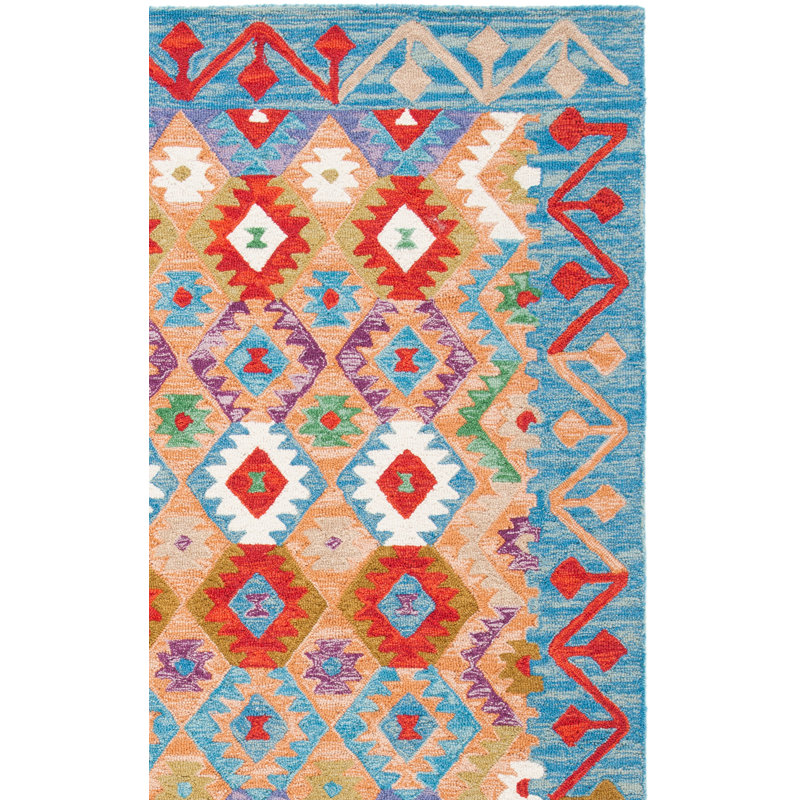 Tapis bleu clair / beige Horwich 417, Rectangle 8 pi x 10 pi