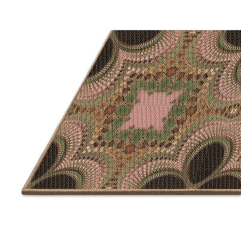 Tapis rose / vert / noir Burleigh, Rectangle 6 pi x 9 pi