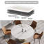 Table de salle à manger 59,05 "en pierre artificielle ronde blanche avec base en acier au carbone pouvant accueillir 6 personnes (seulement les tables, pas de chaises)-1172104113