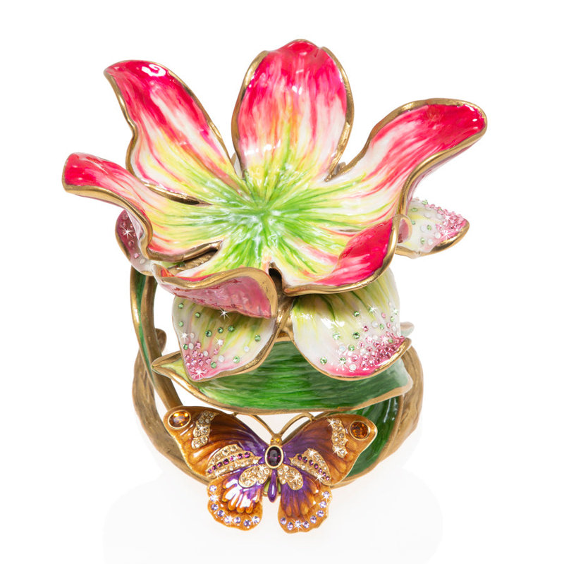 Aimee Floral Polished Brass 7" Pillar Candle Holder
