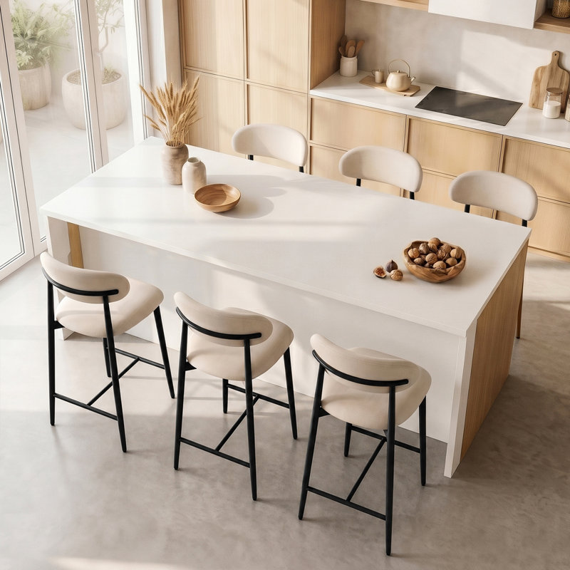 Tabourets de bar rembourrés modernes Blayze, Black