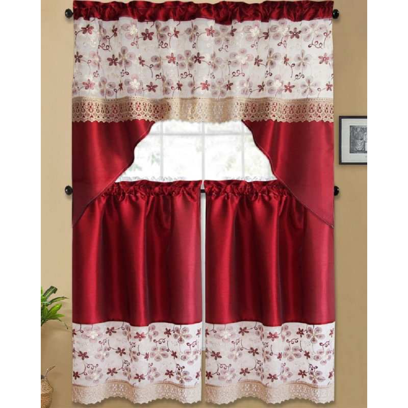 Mayda Tailored Kitchen Curtain, Rouge