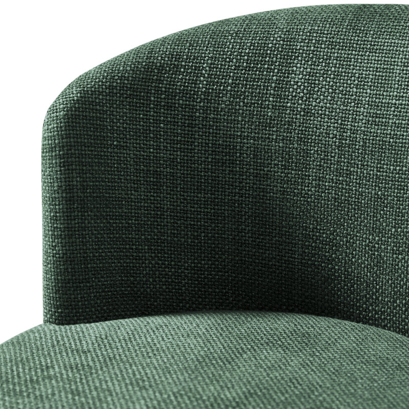 Chaise de salle à manger moderne à dossier capitonné avec roulettes 24 po Chrysten, Vert