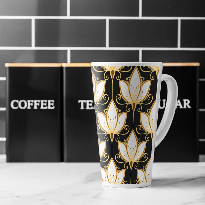 Floral Pattern Latte Mug