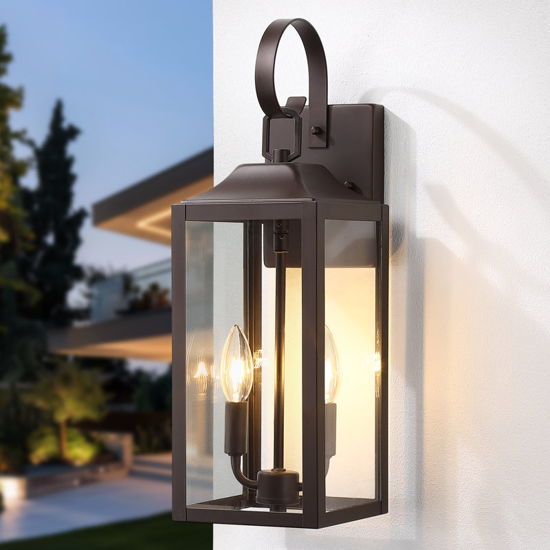 Applique murale d'extérieur 18 po 2 lumières, Bronze frotté à l'huile