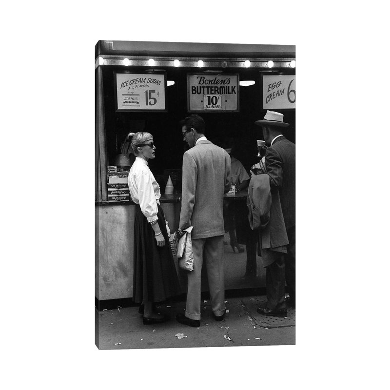 Charles James Story Ice Cream Sodas (NYC, 1949) by Ruth Orkin - Print on Canvas, Wrapped Canvas, 30.48 cm H x 45.72 cm W