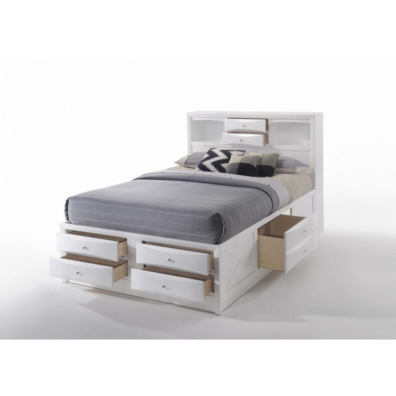 Lit avec rangement (lit seulement), White, Grand
