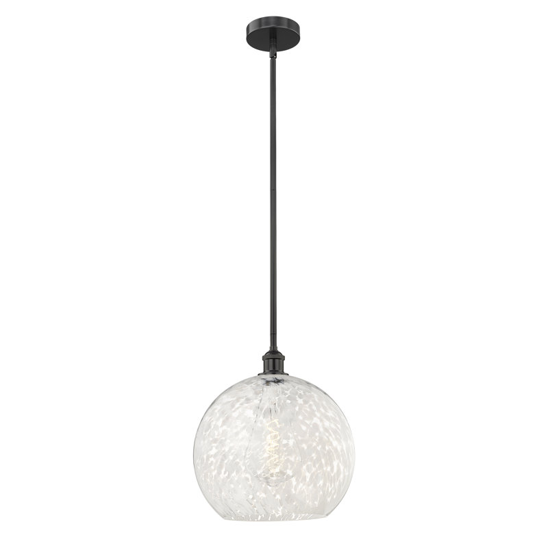 Luminaire suspendu 1 lumière Ivana, H 16,13 po x l 13,75 po x P 13,75 po, Noir mat