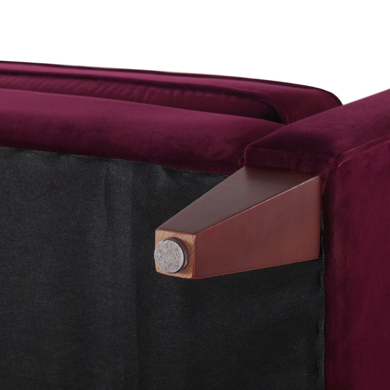 Allia Upholstered 84'' Sofa, Burgundy Velvet