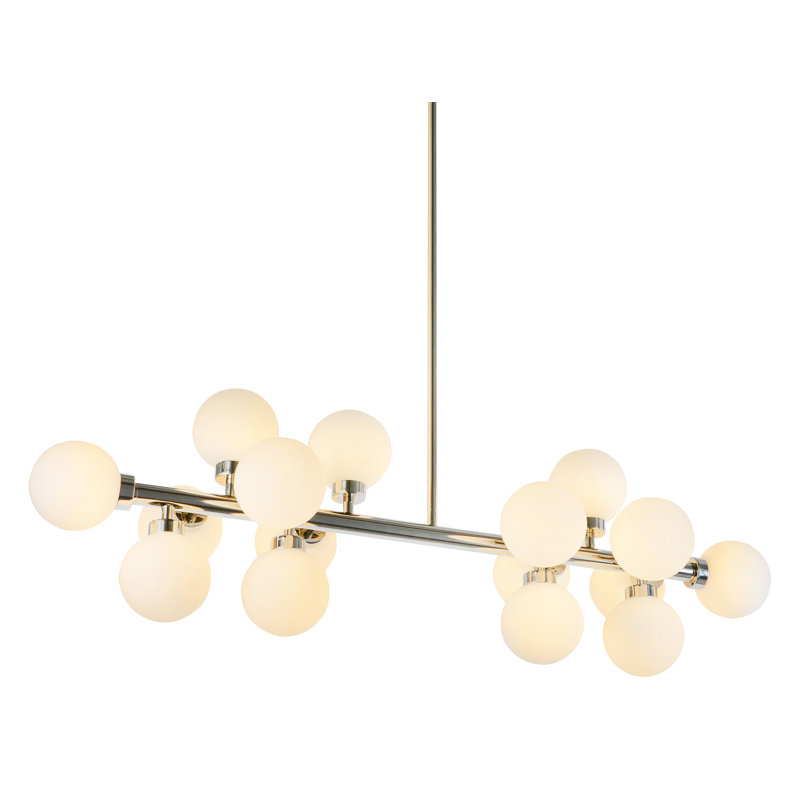 Luminaire suspendu sphérique unique à 16 lumières Pacha, Nickel brillant
