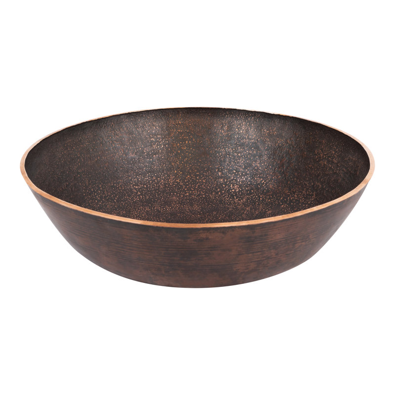 Petit lavabo en cuivre 14 po Terra, Brun foncé