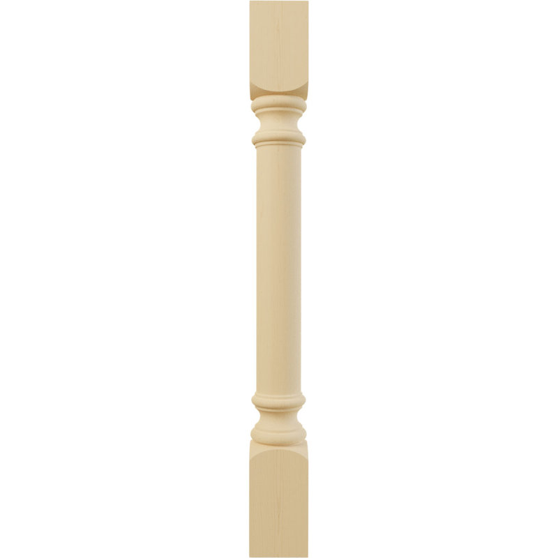 Traditional Cabinet Column (Top Block: 6 1/8"), 3 3/4"W x 3 3/4"D x 35 1/2"H, Alder