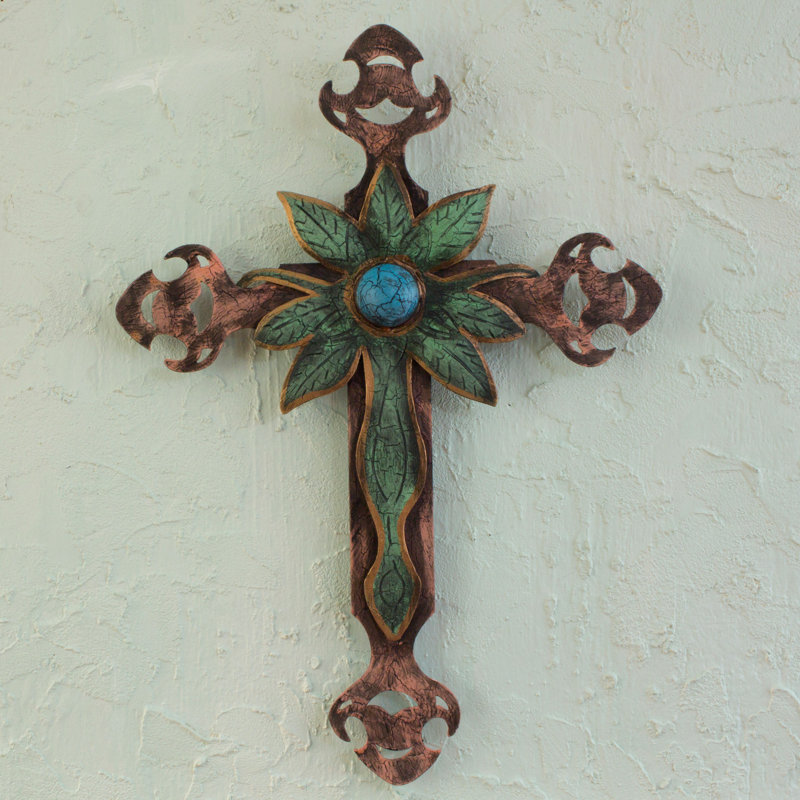 Sculpture croix en acier de vie Lewys