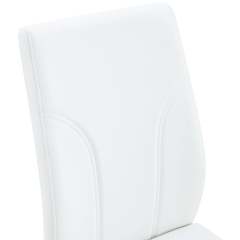 6 chaises de salle à manger rembourrées en polyuréthane blanc, stables et tendance pour l'intérieur de 6 chaises