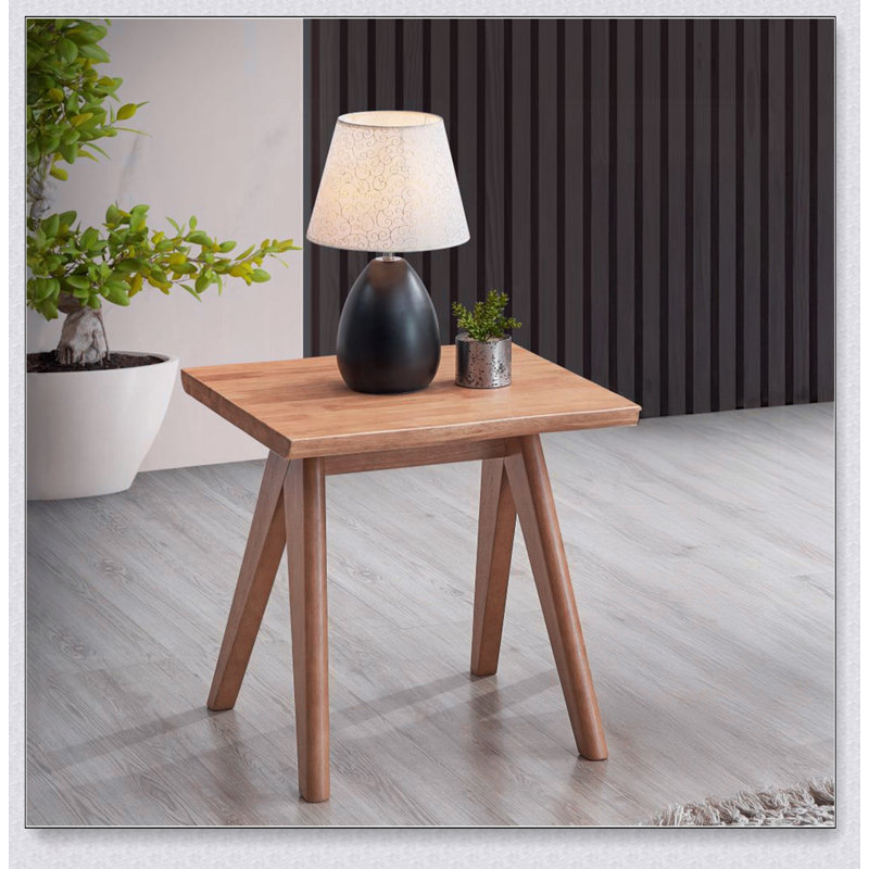 Table de bout décontractée élégante au fini naturel, design Mid-Century moderne pour la décoration et la fonctionnalité