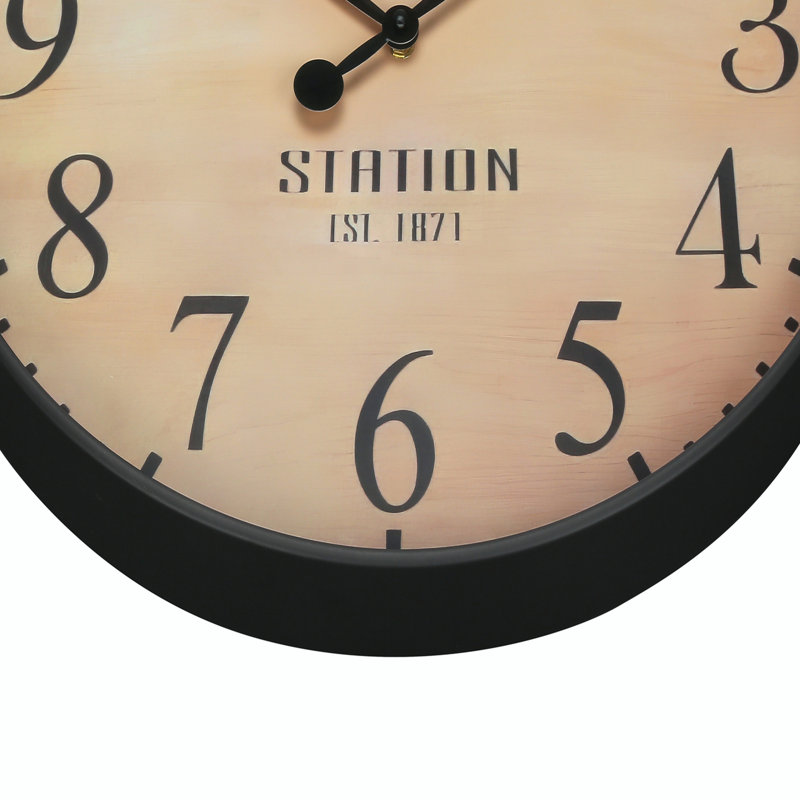 Transitional Wall Clock, 20 Inch Round Antique Brown