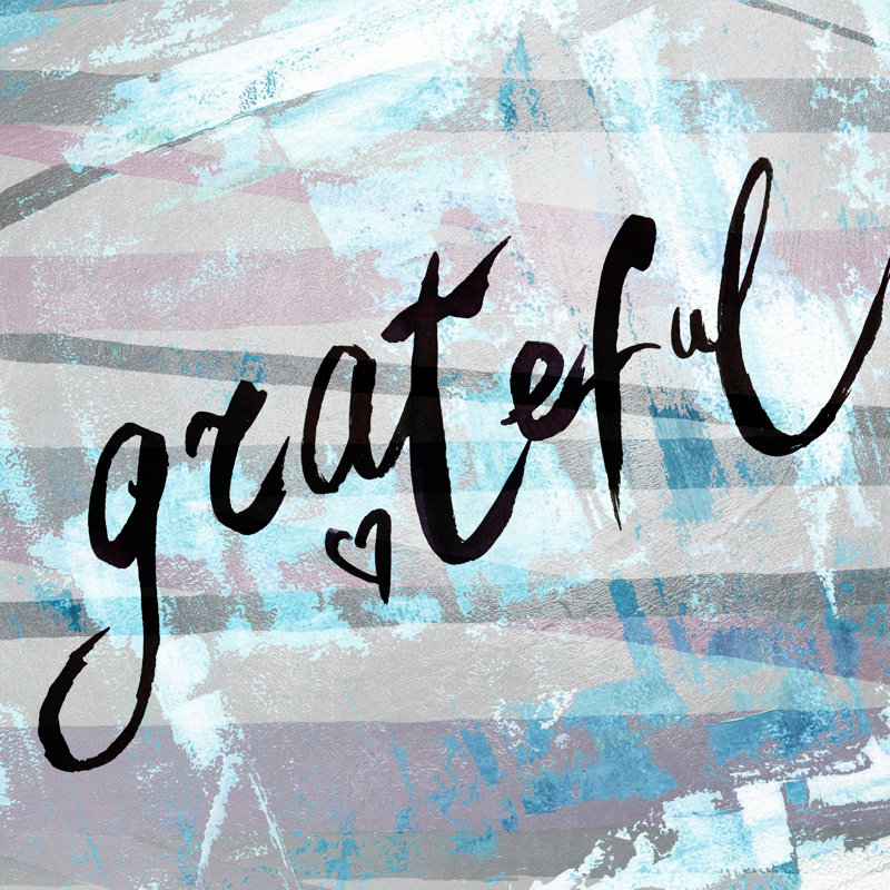 « Grateful III », reproduction d’art textuel sur toile, H 12 po x l 12 po x P 1,5 po