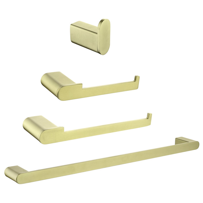 4 - Piece Bathroom Hardware Set, Brushed Gold