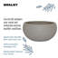 Light Concrete Bowl Planter, Frostproof Outdoor Plant Pot, Bonsai Pot, Garden Planter with Drainage Holes, Shallow Planter-28449839-28449838