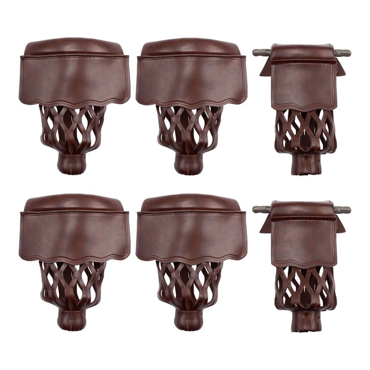 6Pc Cast Iron Handle Cover, PU Leather, Double Layered, for