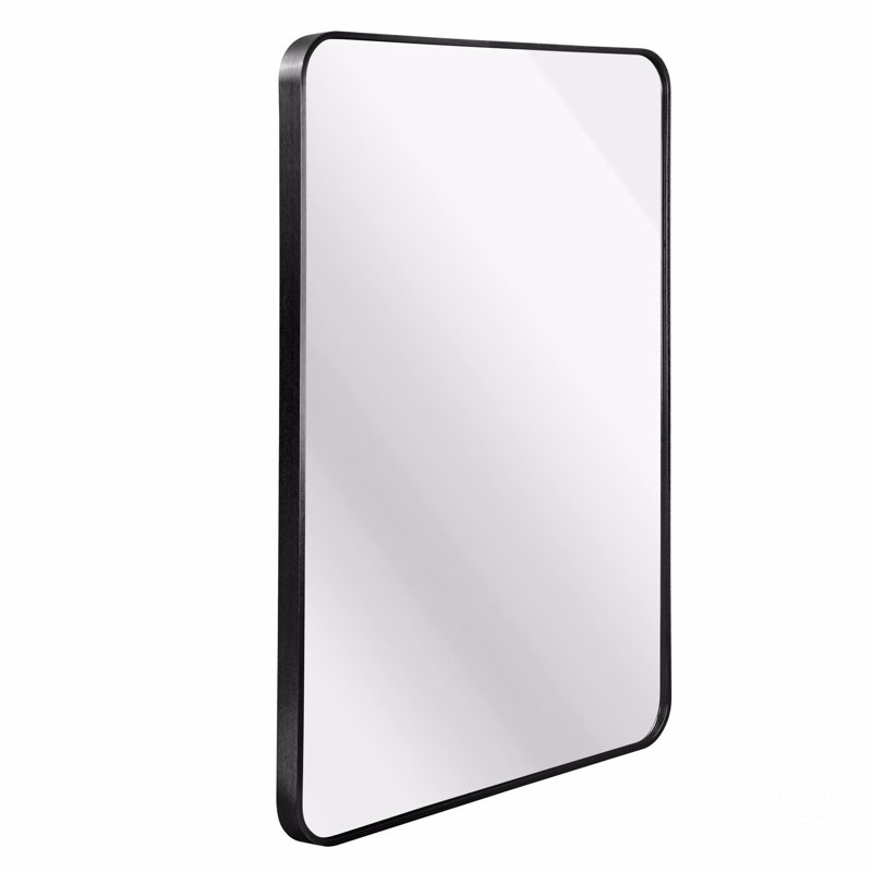 30X40 Inch Metal Framed Rectangular Bathrrom Mirror, 40" x 30", Black, Rectangle