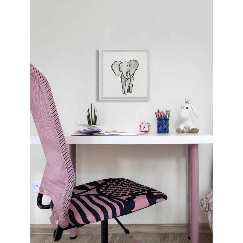 «B éléphant ambulant», reproduction encadrée, H 24 po x l 24 po x P 1,5 po