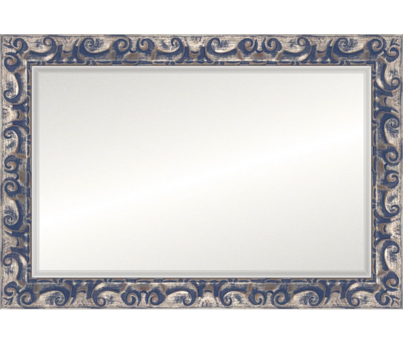 Brushed Signature Mirror, Brushed Silver Blue, Beveled