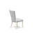 9-Pc Dining Set Contains a Distressed Jacobean Dinner Table and 8 Grey Linen Fabric Dinner Chairs with High Back - Wire Brushed Linen White-1406701738-1406701737