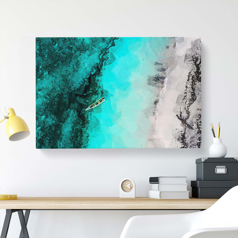 Above Atauro Island In Abstract - Wrapped Canvas Painting, 40cm H x 60cm W x 3cm D