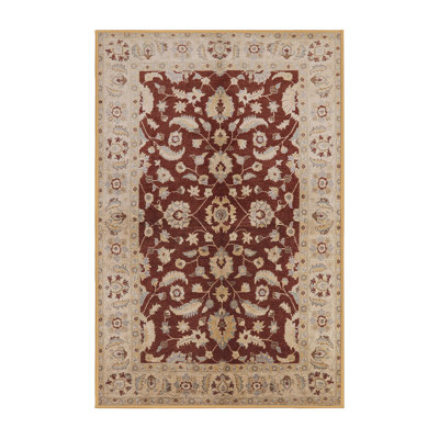 Tapis ivoire / rouge Rether