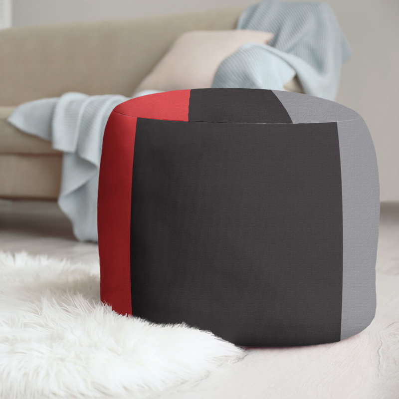 Repose-pieds repose-pieds rond 20,5", Rouge / noir / gris mat, Carolina