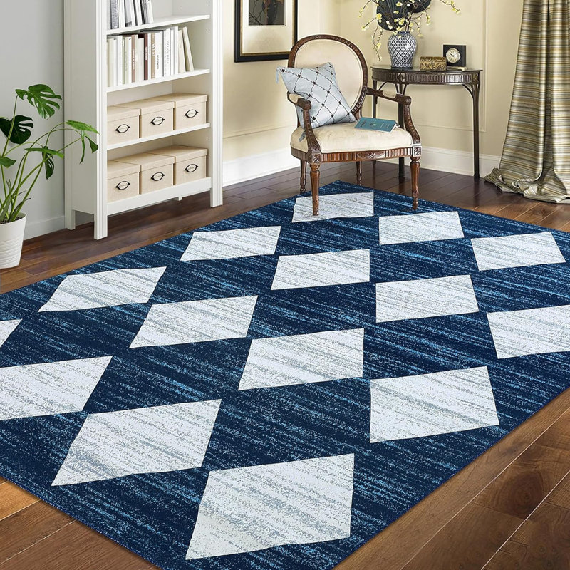 Tapis de couloir lavable, à carreaux modernes, antidérapant, tapis doux pour le couloir, la cuisine, la salle de bain 