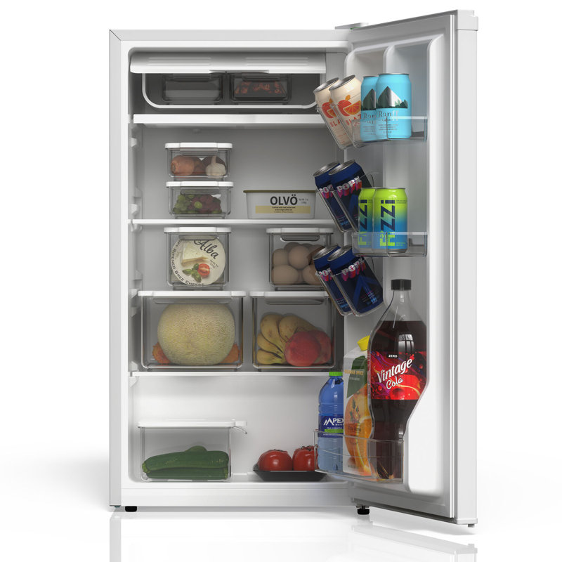 3.1 Cu. Ft. Compact Single Door Refrigerator White without Freezer, White